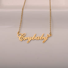Load image into Gallery viewer, Crybaby Name Necklaces with Words Crybaby Pendant
