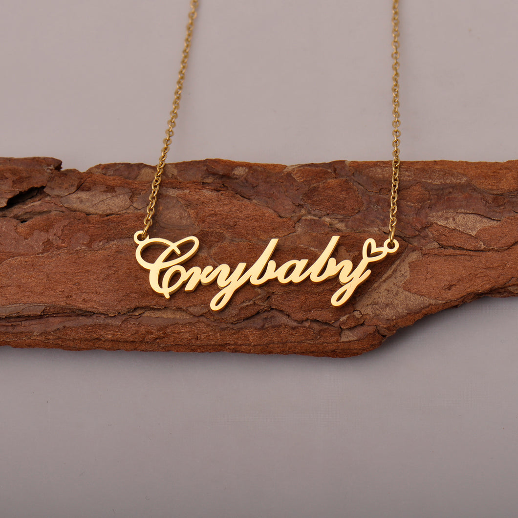 Crybaby Name Necklaces with Words Crybaby Pendant