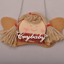 Load image into Gallery viewer, Crybaby Name Necklaces with Words Crybaby Pendant
