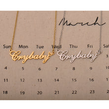 Load image into Gallery viewer, Crybaby Name Necklaces with Words Crybaby Pendant

