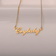 Load image into Gallery viewer, Crybaby Name Necklaces with Words Crybaby Pendant
