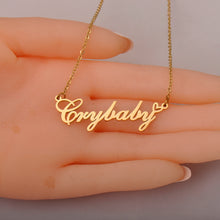 Load image into Gallery viewer, Crybaby Name Necklaces with Words Crybaby Pendant
