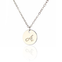 Load image into Gallery viewer, AOLOSHOW alloy initial a disc necklace
