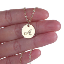 Load image into Gallery viewer, AOLOSHOW alloy initial a disc necklace
