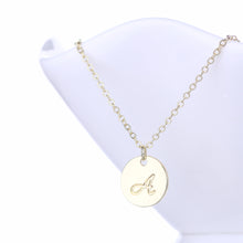 Load image into Gallery viewer, AOLOSHOW alloy initial a disc necklace
