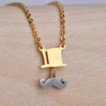 Load image into Gallery viewer, HUAN XUN Stainless Steel Hat and Mustache Pendant Necklace Jewellery
