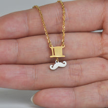 Load image into Gallery viewer, HUAN XUN Stainless Steel Hat and Mustache Pendant Necklace Jewellery
