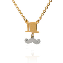 Load image into Gallery viewer, HUAN XUN Stainless Steel Hat and Mustache Pendant Necklace Jewellery
