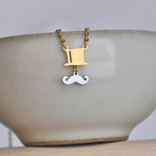 Load image into Gallery viewer, HUAN XUN Stainless Steel Hat and Mustache Pendant Necklace Jewellery

