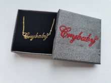 Load image into Gallery viewer, Crybaby Name Necklaces with Words Crybaby Pendant
