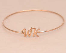 Load image into Gallery viewer, HUAN XUN Stainless Steel Fashion Jewellery Bangle with Initial Text on it
