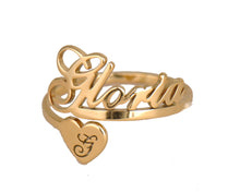 Load image into Gallery viewer, HUAN XUN Custom Fashion Finger Rings with Name or Initial Text on it
