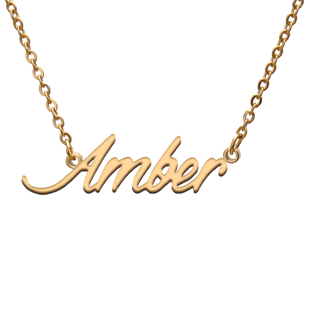 Amber Name Necklace