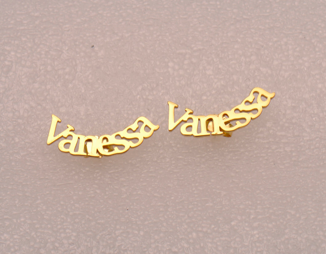AOLOSHOW Stainless Steel  Earring with Names Vanessa