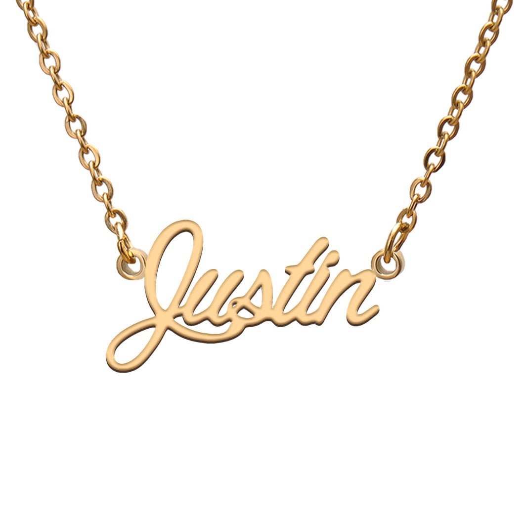 Justin Name Necklace