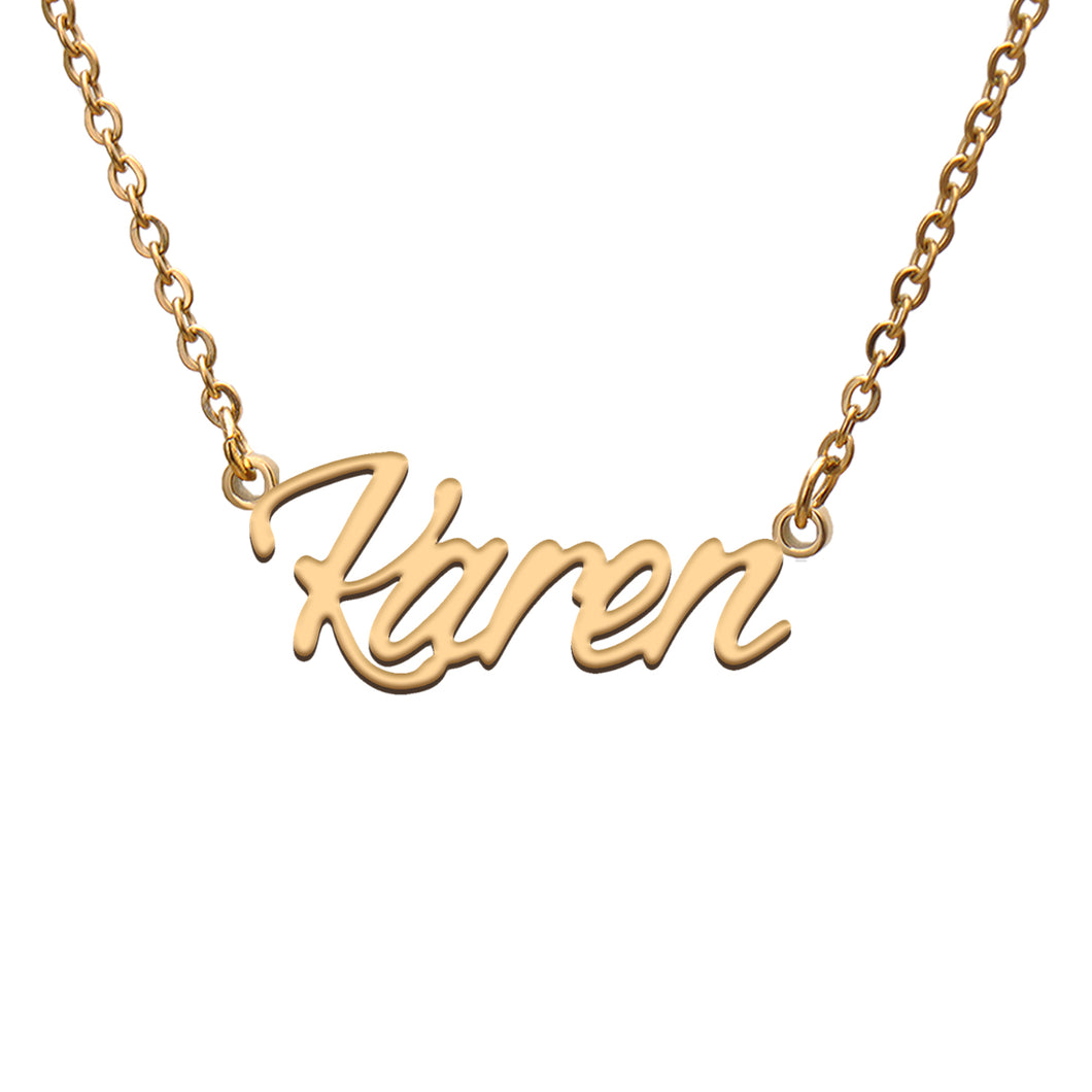 Karen Name Necklace