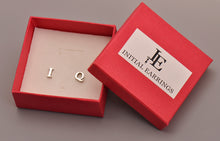 Load image into Gallery viewer, Intial Earrings with Meaningful Letter IQ Stud Earring with Gift Box
