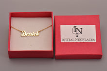 Load image into Gallery viewer, Initial Necklaces with Name Derrick in Gold Color
