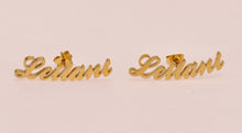 Load image into Gallery viewer, Stainless Steel Stud Earrings with Name Leilani

