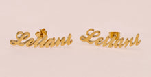 Load image into Gallery viewer, Stainless Steel Stud Earrings with Name Leilani

